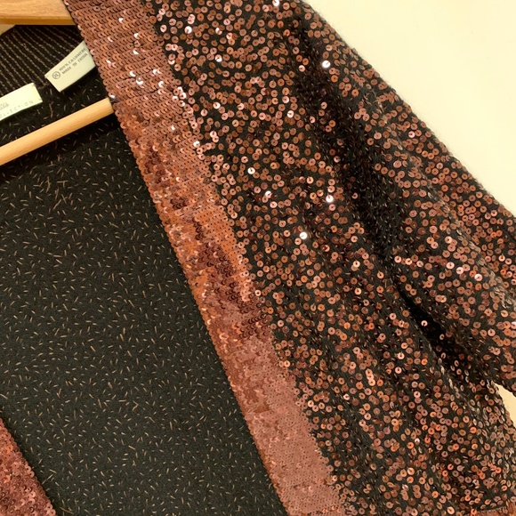 Neiman Marcus 100% Cashmere All Over Sequin Shrug - Picture 3 of 8